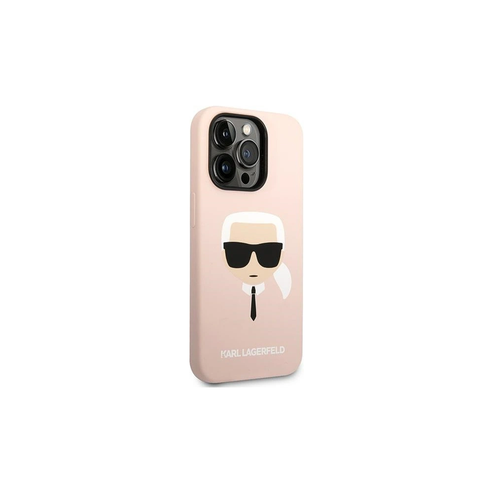 Wholesale Karl Lagerfeld KLHMP14LSLKHLP Apple iPhone 14 Pro hardcase light pink Silicone Karl`s Head Magsafe - KLD1158 - {ean13} - Hurt