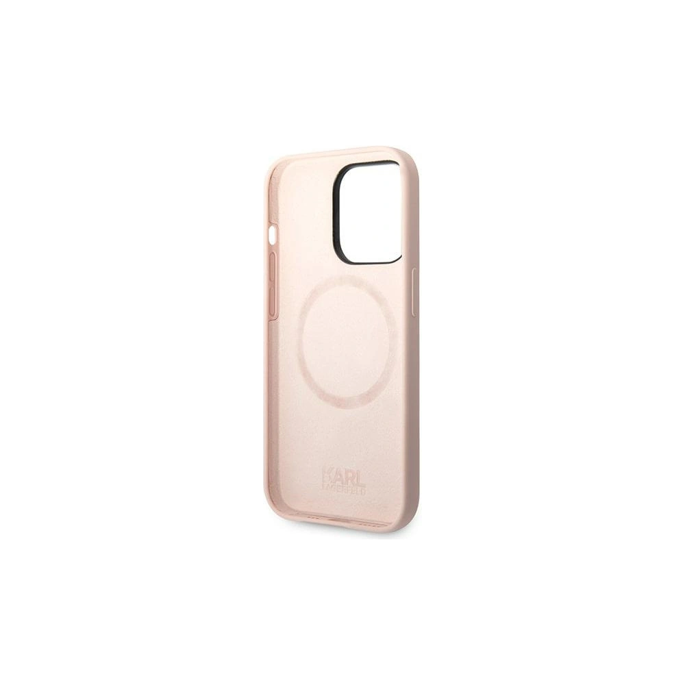 Wholesale Karl Lagerfeld KLHMP14LSLKHLP Apple iPhone 14 Pro hardcase light pink Silicone Karl`s Head Magsafe - KLD1158 - {ean13} - Hurt