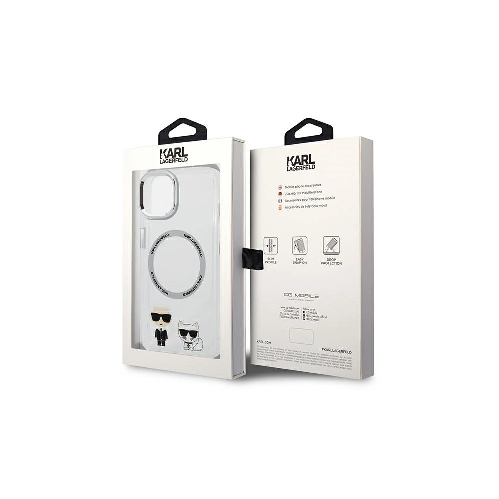 Hurtownia GSM - Etui Karl Lagerfeld KLHMP14MHKCT Apple iPhone 14 Plus / 15 Plus hardcase transparent Karl & Choupette Aluminium Magsafe - KLD1160 - {ean13} - Hurt