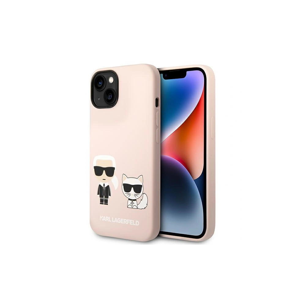 Hurtownia GSM - Etui Karl Lagerfeld KLHMP14MSSKCI Apple iPhone 14 Plus / 15 Plus hardcase roz cu lumină/pink deschis Silicone Karl & Choupette Magsafe - KLD1161 - {ean13} - Hurt