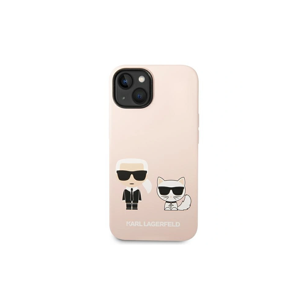 Hurtownia GSM - Etui Karl Lagerfeld KLHMP14MSSKCI Apple iPhone 14 Plus / 15 Plus hardcase roz cu lumină/pink deschis Silicone Karl & Choupette Magsafe - KLD1161 - {ean13} - Hurt