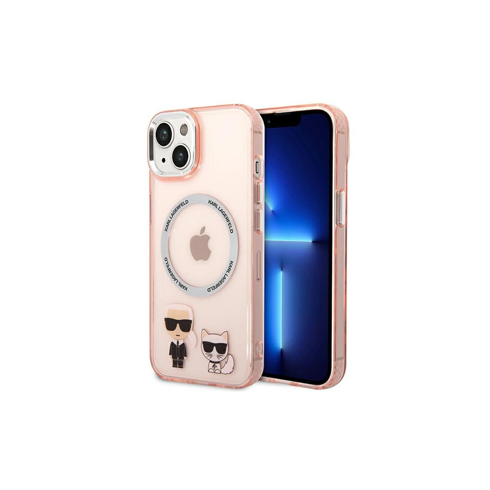 Hurtownia GSM - Etui Karl Lagerfeld KLHMP14SHKCP Apple iPhone 14 hardcase roz/roz Karl & Choupette Aluminium Magsafe - KLD1162 - {ean13} - Hurt
