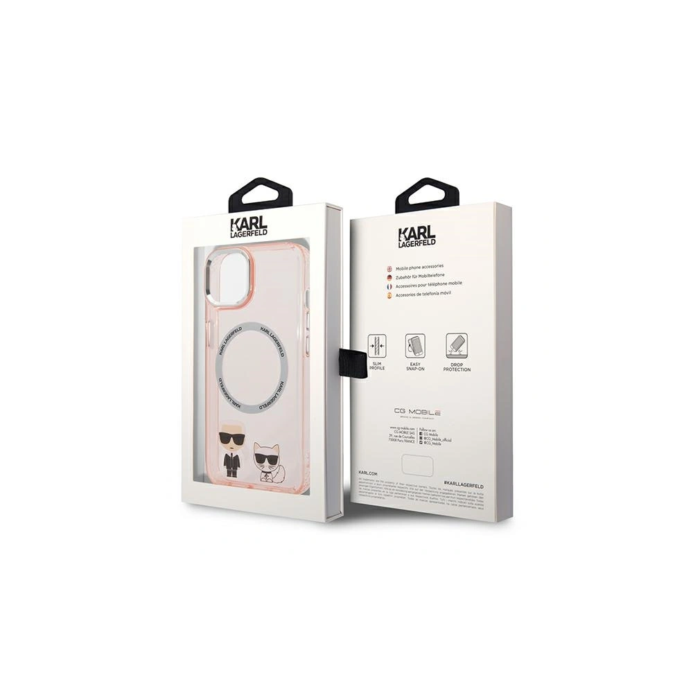 Hurtownia GSM - Etui Karl Lagerfeld KLHMP14SHKCP Apple iPhone 14 hardcase roz/roz Karl & Choupette Aluminium Magsafe - KLD1162 - {ean13} - Hurt