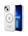 Etui Guess GUHMP14SHTRMS Apple iPhone 14 argintiu/silver hard case Metal Outline Magsafe