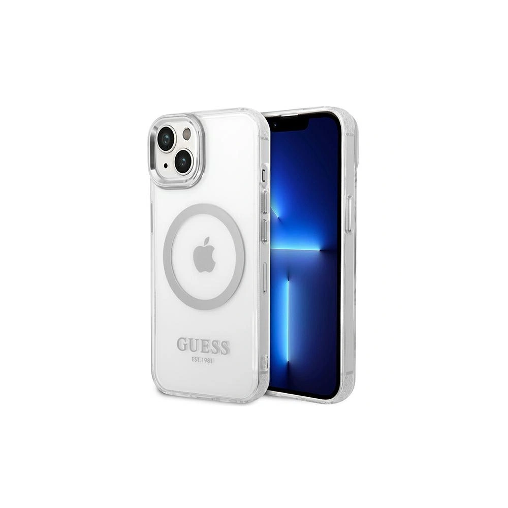 Hurtownia GSM - Etui Guess GUHMP14SHTRMS Apple iPhone 14 argintiu/silver hard case Metal Outline Magsafe - GUE2151 - {ean13} - Hurt