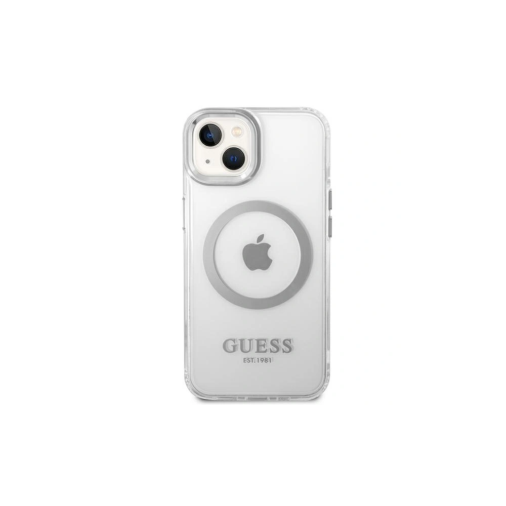 Hurtownia GSM - Etui Guess GUHMP14SHTRMS Apple iPhone 14 argintiu/silver hard case Metal Outline Magsafe - GUE2151 - {ean13} - Hurt