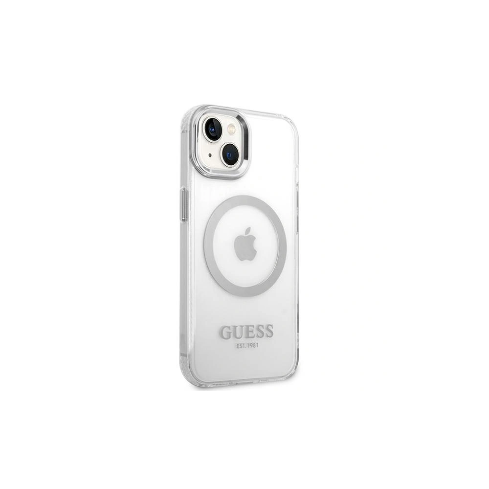 Hurtownia GSM - Etui Guess GUHMP14SHTRMS Apple iPhone 14 argintiu/silver hard case Metal Outline Magsafe - GUE2151 - {ean13} - Hurt