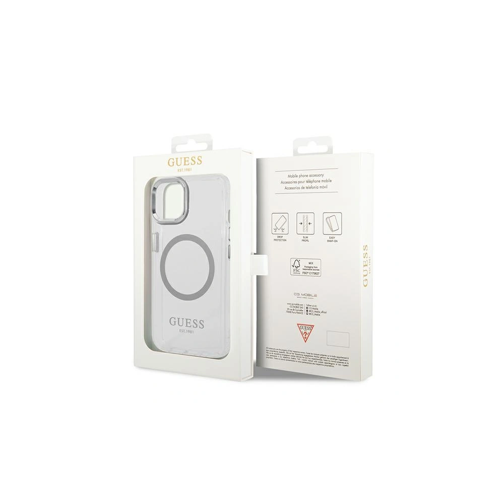 Hurtownia GSM - Etui Guess GUHMP14SHTRMS Apple iPhone 14 argintiu/silver hard case Metal Outline Magsafe - GUE2151 - {ean13} - Hurt