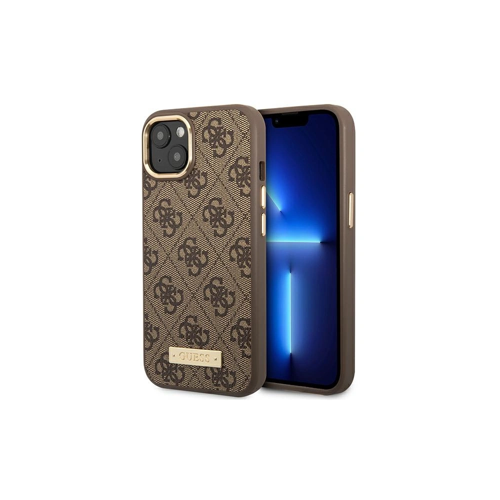 Wholesale Guess GUHMP14SU4GPRW Apple iPhone 14 brown hard case 4G Logo Plate MagSafe - GUE2153 - {ean13} - Hurt