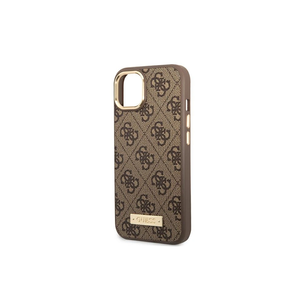 Wholesale Guess GUHMP14SU4GPRW Apple iPhone 14 brown hard case 4G Logo Plate MagSafe - GUE2153 - {ean13} - Hurt