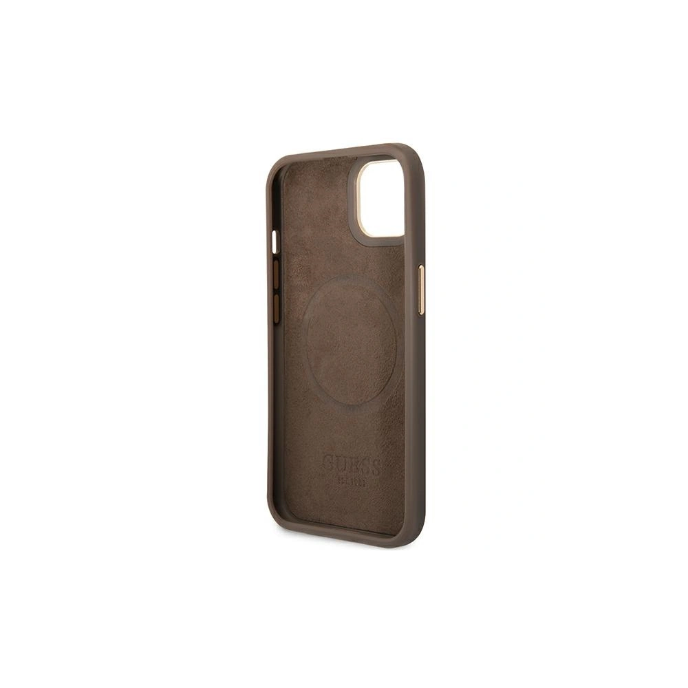 Hurtownia GSM - Etui Guess GUHMP14SU4GPRW Apple iPhone 14 brun/hard case 4G Logo Plate MagSafe - GUE2153 - {ean13} - Hurt