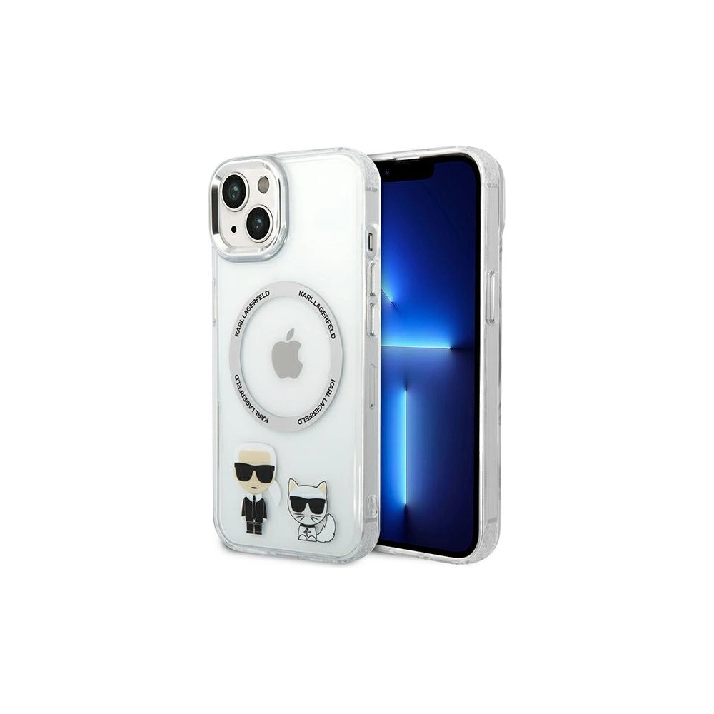 Wholesale Karl Lagerfeld KLHMP14SHKCT Apple iPhone 14 hardcase transparent Karl & Choupette Aluminium Magsafe - KLD1163 - {ean13} - Hurt