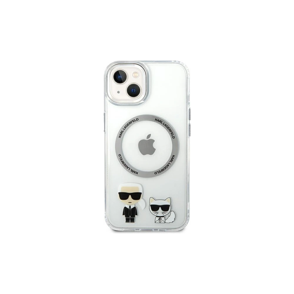Wholesale Karl Lagerfeld KLHMP14SHKCT Apple iPhone 14 hardcase transparent Karl & Choupette Aluminium Magsafe - KLD1163 - {ean13} - Hurt