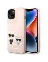 Karl Lagerfeld KLHMP14SSSKCI Apple iPhone 14 hardcase light pink Silicone Karl & Choupette Magsafe