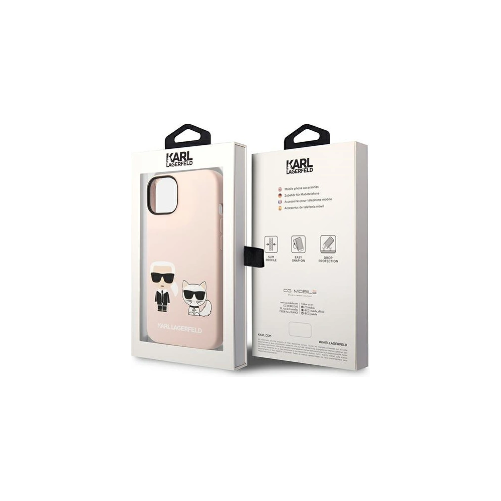 Wholesale Karl Lagerfeld KLHMP14SSSKCI Apple iPhone 14 hardcase light pink Silicone Karl & Choupette Magsafe - KLD1164 - {ean13} - Hurt