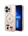 Etui Karl Lagerfeld KLHMP14XHKCP Apple iPhone 14 Pro Max hardcase różowy/pink Karl & Choupette Aluminium Magsafe