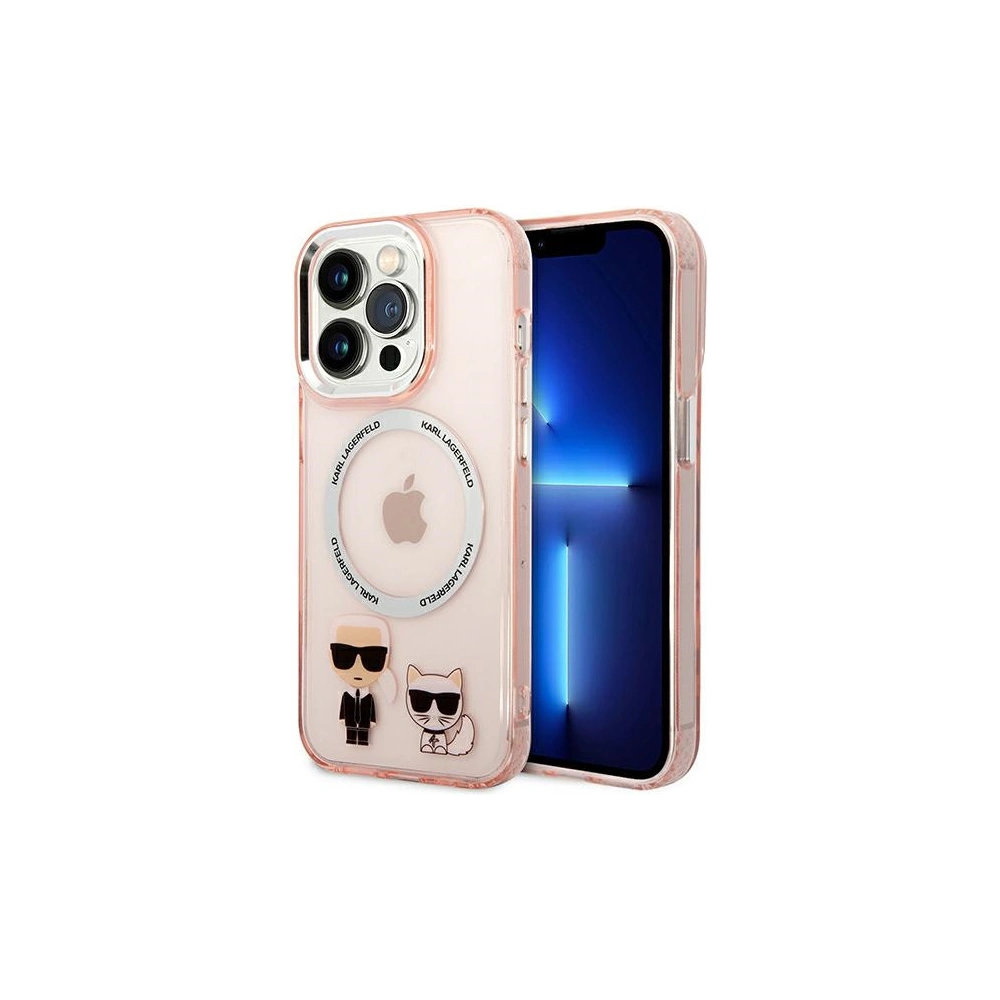 Wholesale Karl Lagerfeld KLHMP14XHKCP Apple iPhone 14 Pro Max hardcase pink Karl & Choupette Aluminium Magsafe - KLD1165 - {ean13} - Hurt