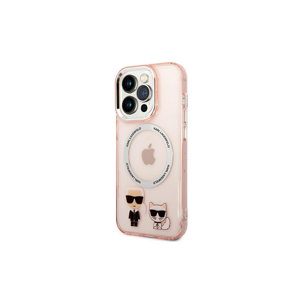 Wholesale Karl Lagerfeld KLHMP14XHKCP Apple iPhone 14 Pro Max hardcase pink Karl & Choupette Aluminium Magsafe - KLD1165 - {ean13} - Hurt