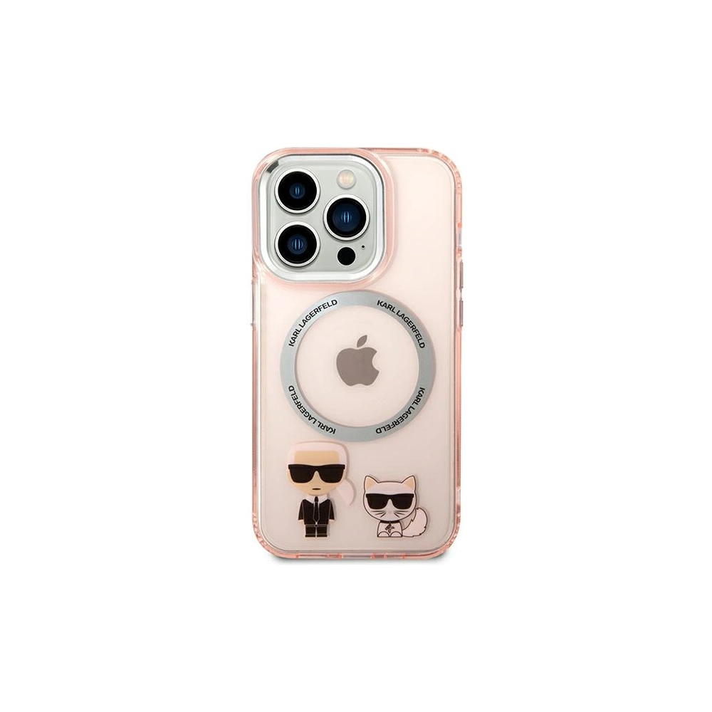 Hurtownia GSM - Etui Karl Lagerfeld KLHMP14XHKCP Apple iPhone 14 Pro Max hardcase růžová/pink Karl & Choupette Aluminium Magsafe - KLD1165 - {ean13} - Hurt