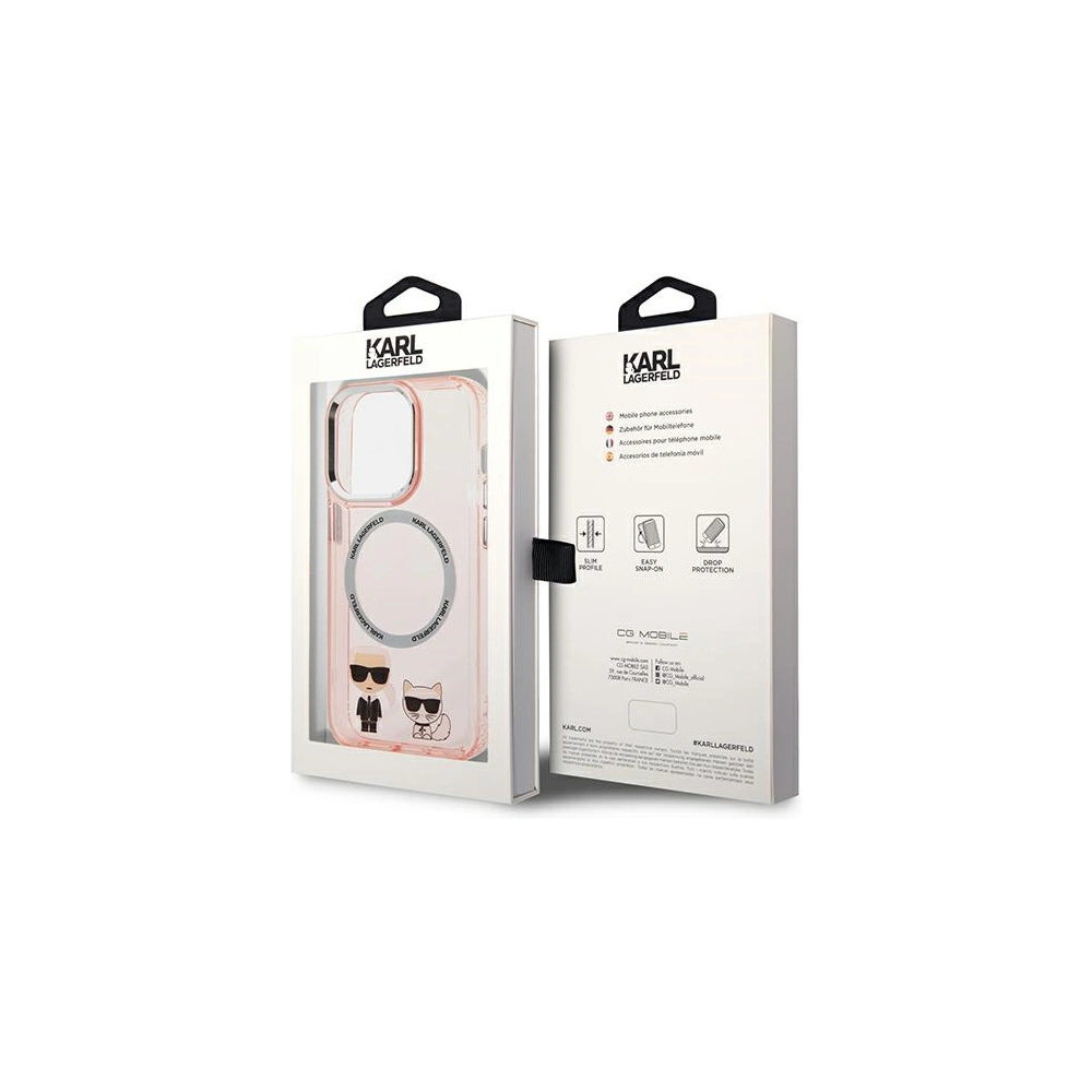 Wholesale Karl Lagerfeld KLHMP14XHKCP Apple iPhone 14 Pro Max hardcase pink Karl & Choupette Aluminium Magsafe - KLD1165 - {ean13} - Hurt