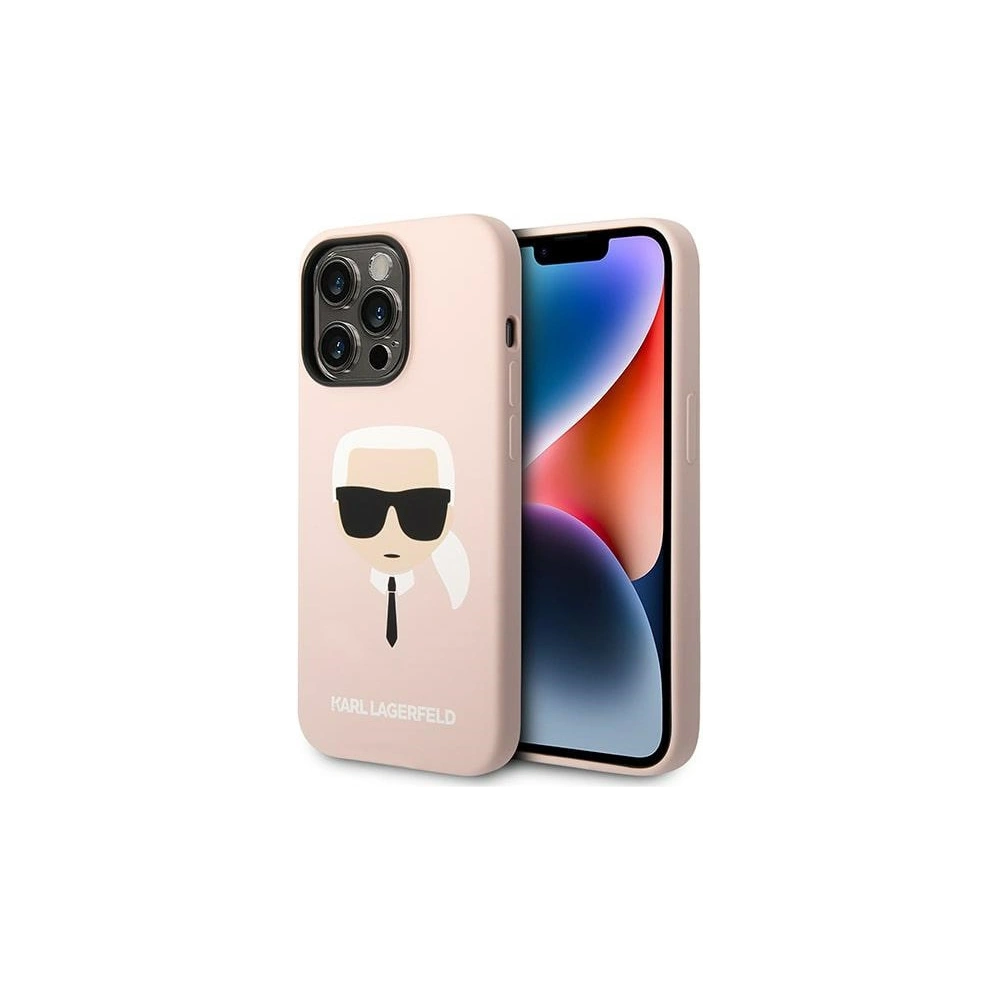 Wholesale Karl Lagerfeld KLHMP14XSLKHLP Apple iPhone 14 Pro Max hardcase light pink Silicone Karl`s Head Magsafe - KLD1166 - {ean13} - Hurt