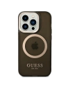 Wholesale Guess GUHMP14XHTCMK Apple iPhone 14 Pro Max black hard case Gold Outline Translucent MagSafe - GUE2154 - {ean13} - Hurt
