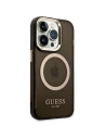 Wholesale Guess GUHMP14XHTCMK Apple iPhone 14 Pro Max black hard case Gold Outline Translucent MagSafe - GUE2154 - {ean13} - Hurt