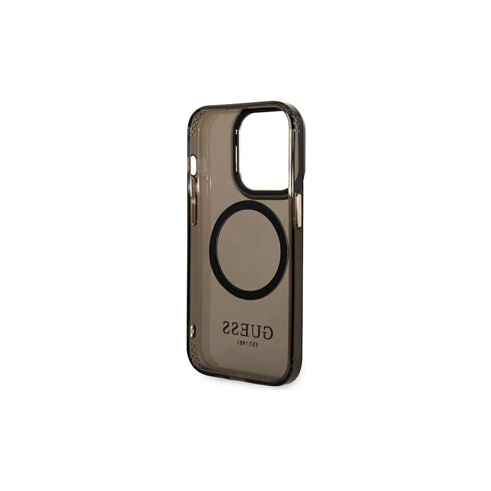 Wholesale Guess GUHMP14XHTCMK Apple iPhone 14 Pro Max black hard case Gold Outline Translucent MagSafe - GUE2154 - {ean13} - Hurt