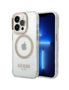 Guess GUHMP14XHTRMD Apple iPhone 14 Pro Max gold hard case Metal Outline Magsafe