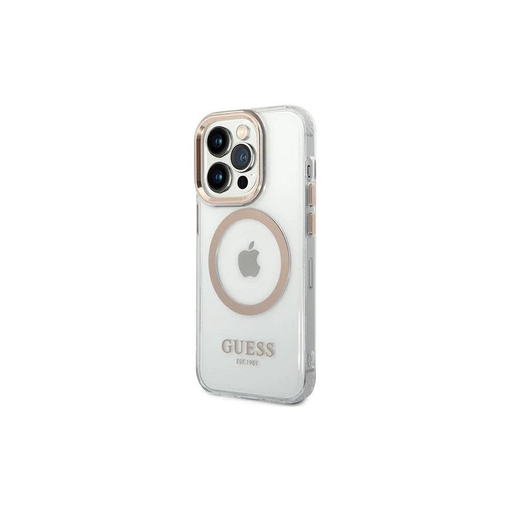 Hurtownia GSM - Case Guess GUHMP14XHTRMD Apple iPhone 14 Pro Max gold/hartes Gehäuse Metallrand Magsafe - GUE2155 - {ean13} - Hurt