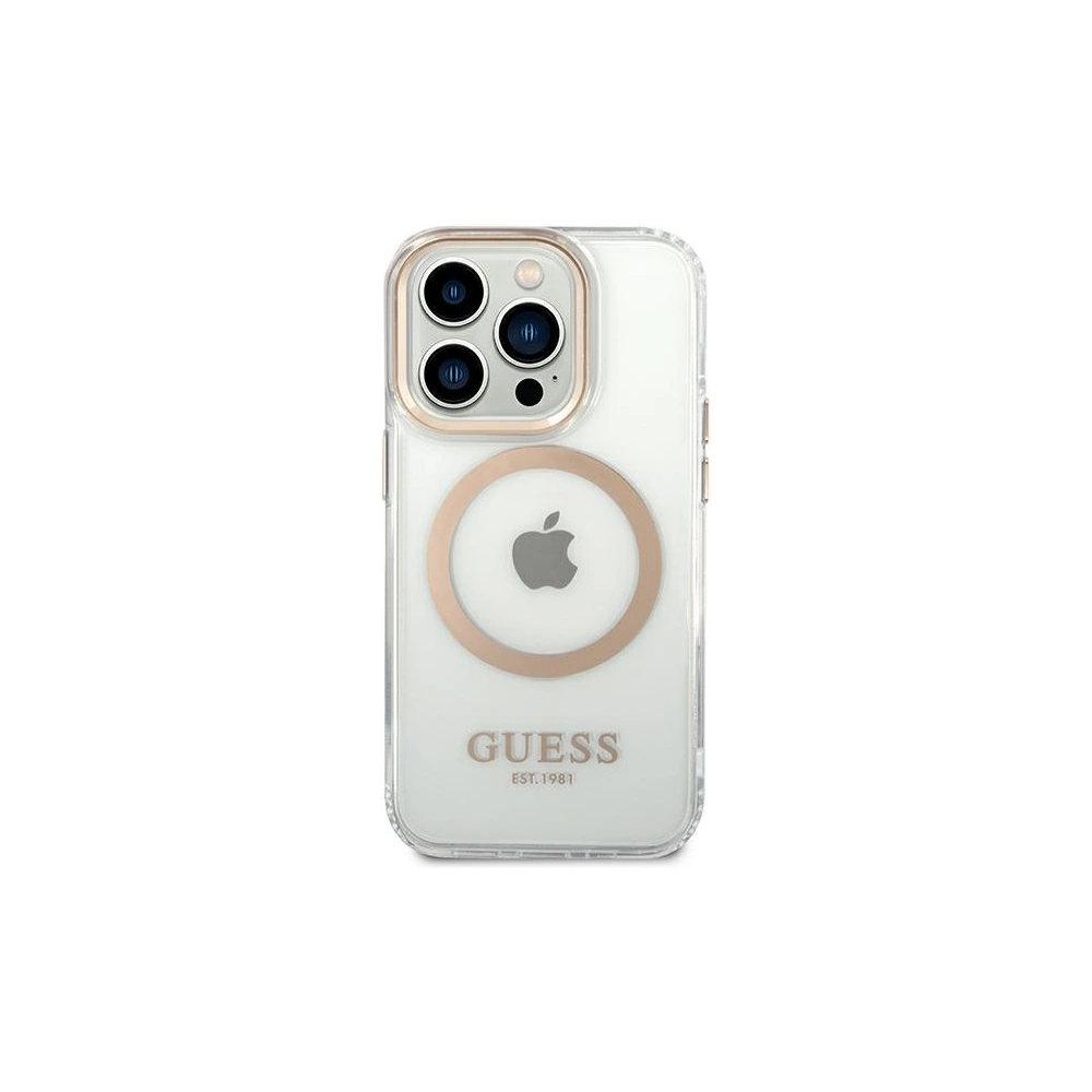 Hurtownia GSM - Case Guess GUHMP14XHTRMD Apple iPhone 14 Pro Max gold/hartes Gehäuse Metallrand Magsafe - GUE2155 - {ean13} - Hurt