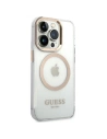 Wholesale Guess GUHMP14XHTRMD Apple iPhone 14 Pro Max gold hard case Metal Outline Magsafe - GUE2155 - {ean13} - Hurt