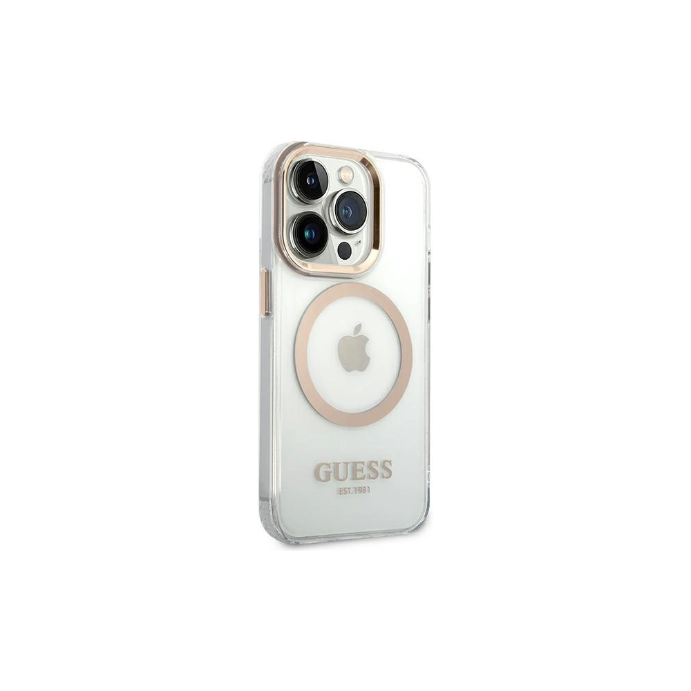 Hurtownia GSM - Etui Guess GUHMP14XHTRMD Apple iPhone 14 Pro Max zlatý/gold hard case Metal Outline Magsafe - GUE2155 - {ean13} - Hurt