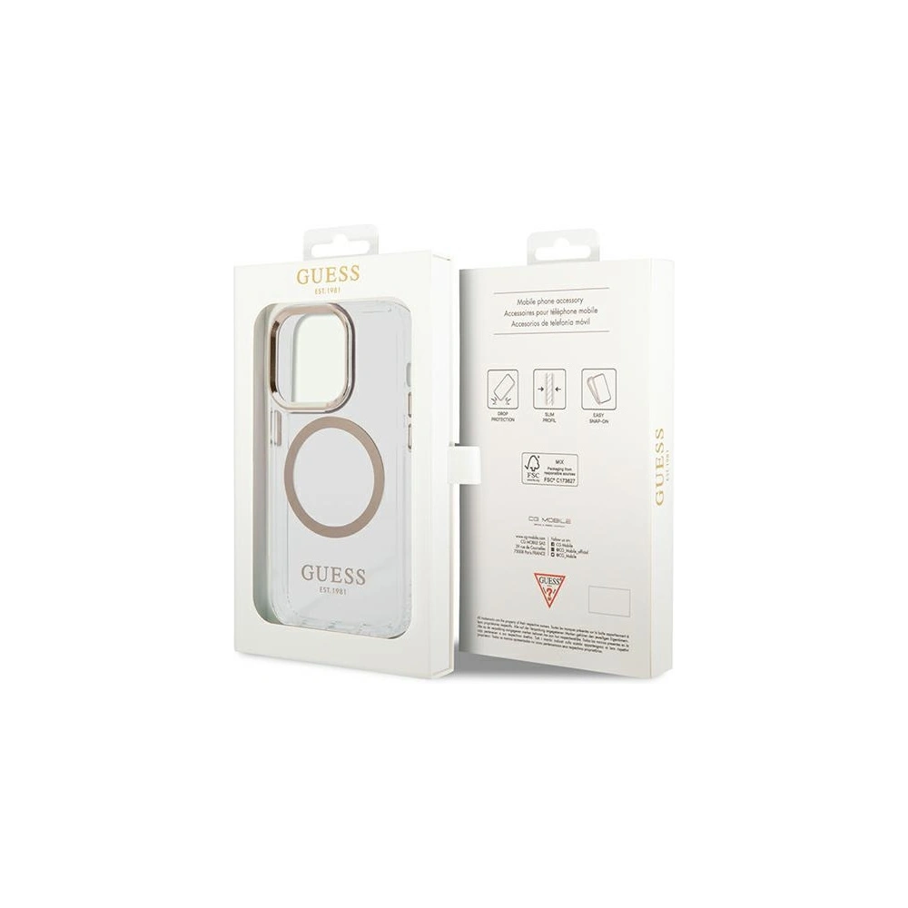 Hurtownia GSM - Case Guess GUHMP14XHTRMD Apple iPhone 14 Pro Max gold/hartes Gehäuse Metallrand Magsafe - GUE2155 - {ean13} - Hurt