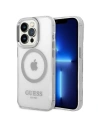 Guess GUHMP14XHTRMS Apple iPhone 14 Pro Max silver hard case Metal Outline Magsafe