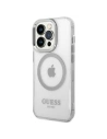 Wholesale Guess GUHMP14XHTRMS Apple iPhone 14 Pro Max silver hard case Metal Outline Magsafe - GUE2156 - {ean13} - Hurt