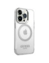 Wholesale Guess GUHMP14XHTRMS Apple iPhone 14 Pro Max silver hard case Metal Outline Magsafe - GUE2156 - {ean13} - Hurt