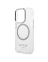 Wholesale Guess GUHMP14XHTRMS Apple iPhone 14 Pro Max silver hard case Metal Outline Magsafe - GUE2156 - {ean13} - Hurt