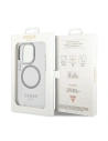 Wholesale Guess GUHMP14XHTRMS Apple iPhone 14 Pro Max silver hard case Metal Outline Magsafe - GUE2156 - {ean13} - Hurt