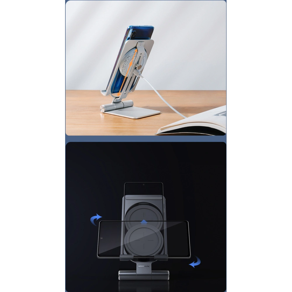 Hurtownia GSM - Vezeték nélküli töltő Nillkin PowerHold Mini Wireless Charging Stand 15W szürke - NLK609 - {ean13} - Hurt