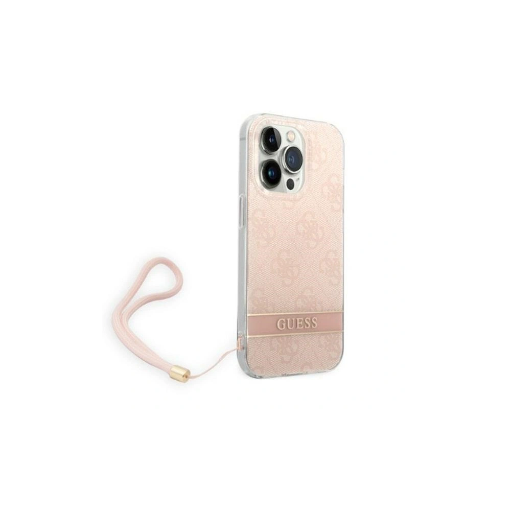 Hurtownia GSM - Etui Guess GUOHCP14LH4STP Apple iPhone 14 Pro różowy/pink hardcase 4G Print Strap - GUE2161 - {ean13} - Hurt