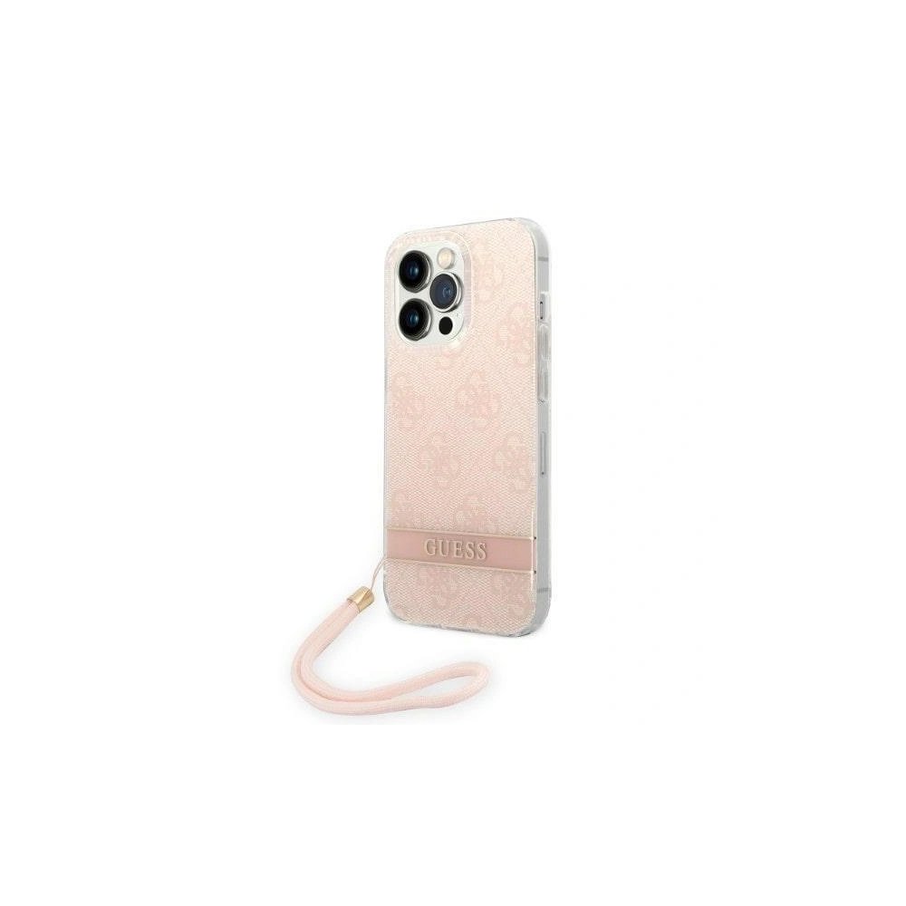 Hurtownia GSM - Etui Guess GUOHCP14LH4STP Apple iPhone 14 Pro růžový/pink hardcase 4G Print Strap - GUE2161 - {ean13} - Hurt