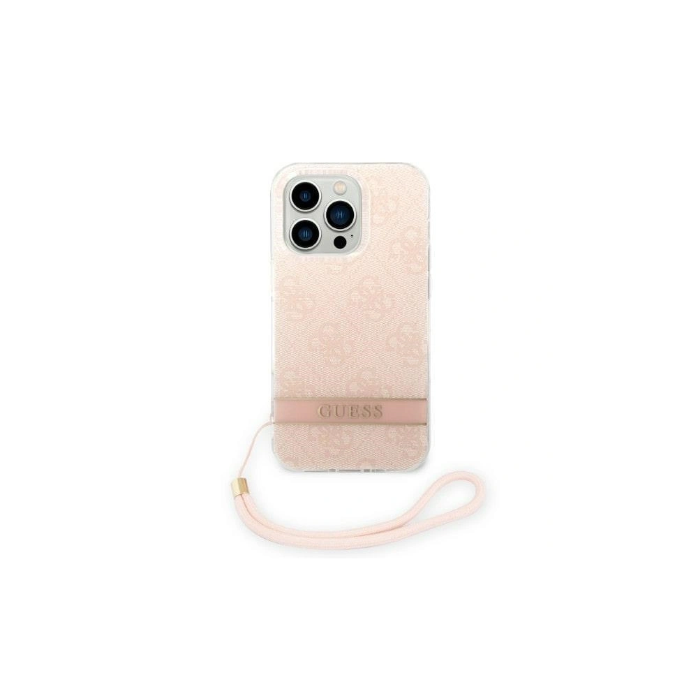 Hurtownia GSM - Etui Guess GUOHCP14LH4STP Apple iPhone 14 Pro różowy/pink hardcase 4G Print Strap - GUE2161 - {ean13} - Hurt