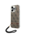 Guess GUOHCP14LH4STW Apple iPhone 14 Pro brown hardcase 4G Print Strap