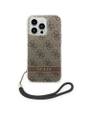 Guess GUOHCP14LH4STW Apple iPhone 14 Pro brown hardcase 4G Print Strap