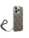Guess GUOHCP14LH4STW Apple iPhone 14 Pro brown hardcase 4G Print Strap