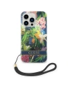 Guess GUOHCP14LHFLSB Apple iPhone 14 Pro blue hardcase Flower Strap
