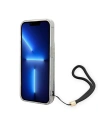 Guess GUOHCP14LHFLSB Apple iPhone 14 Pro blue hardcase Flower Strap
