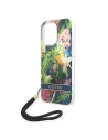 Guess GUOHCP14LHFLSB Apple iPhone 14 Pro blue hardcase Flower Strap