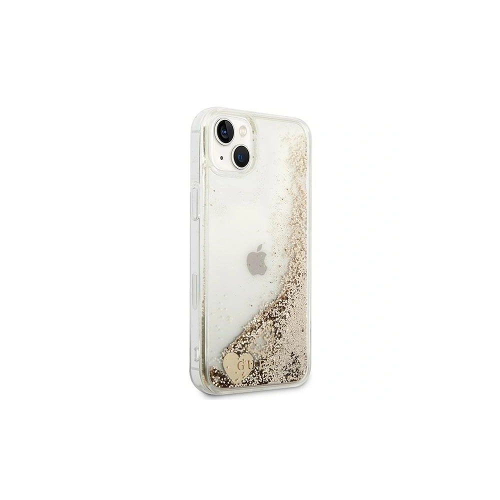 Wholesale Guess GUOHCP14MGLHFLGO Apple iPhone 14 Plus / 15 Plus gold hardcase Glitter Charms - GUE2165 - {ean13} - Hurt